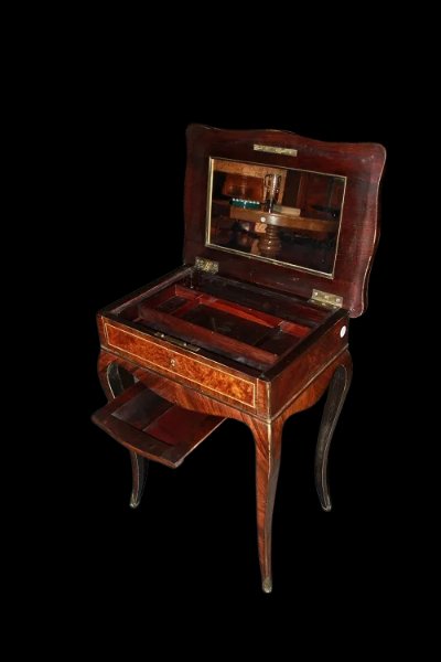 French Dressing Table From The First Half Of The 19th Century, Louis XV Style, In Bois De Viole-photo-2