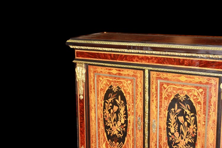Cabinet De Style Louis XVI De 1800 En Ronce Et ébène-photo-4