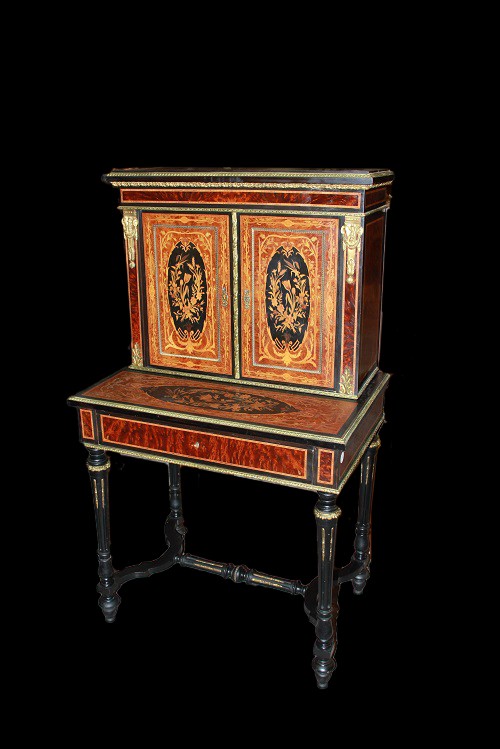 Cabinet De Style Louis XVI De 1800 En Ronce Et ébène