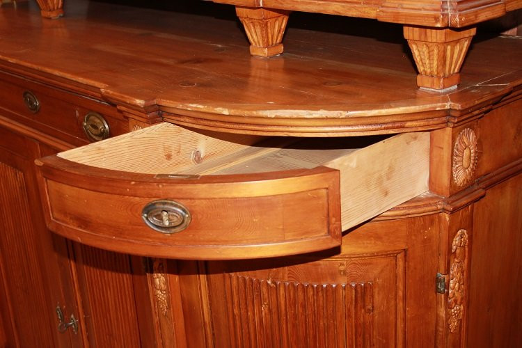 Large Austrian Sideboard From The Late 1700s, In The Louis XVI Style, Made Of Larch Wood-photo-4