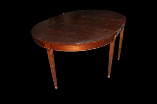 Extendable Oval English Table From The Second Half Of The 1800s, Victorian Style, In Mahogany -photo-2
