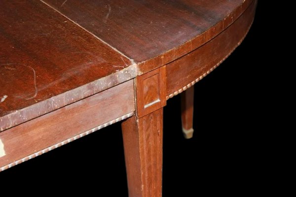 Extendable Oval English Table From The Second Half Of The 1800s, Victorian Style, In Mahogany -photo-4