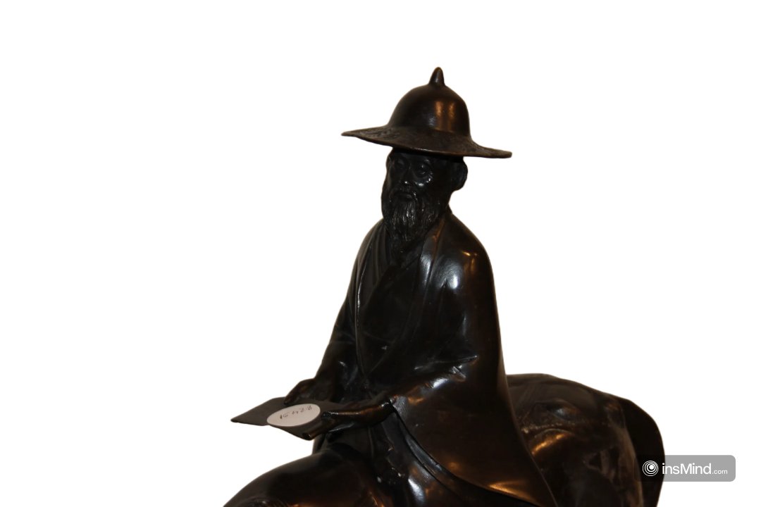Sculpture Française Représentant Un Sage Paysan Oriental à Cheval Du XIXe Siècle-photo-2