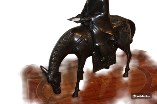 Sculpture Française Représentant Un Sage Paysan Oriental à Cheval Du XIXe Siècle-photo-4