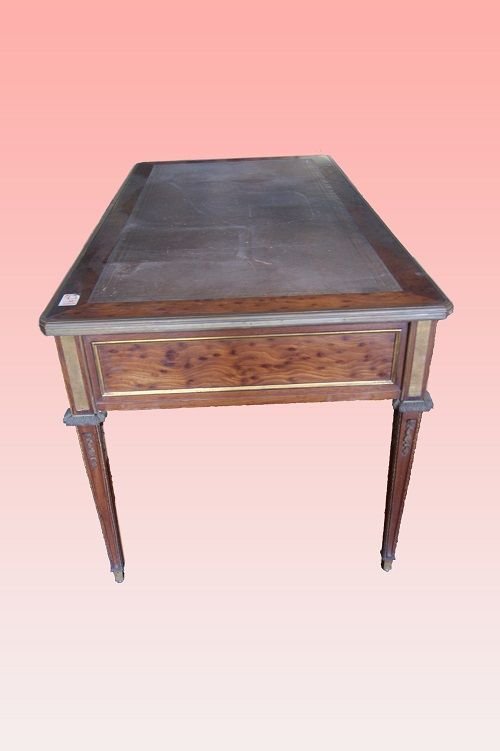 French Desk From The Early 1800s, Louis XVI Style, In Burl Maple Crafted Using The Technique-photo-3