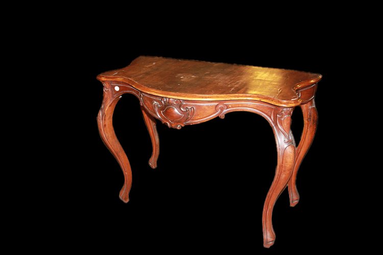 Console De Style Louis-philippe italienne Du Milieu Du XIXe Siècle En Bois De Noyer-photo-2