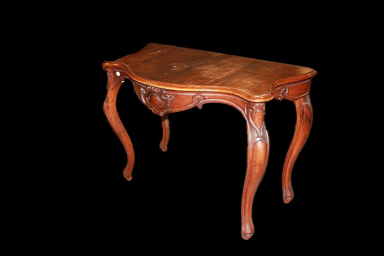 Console De Style Louis-philippe italienne Du Milieu Du XIXe Siècle En Bois De Noyer-photo-3