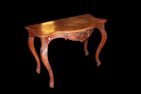Console De Style Louis-philippe italienne Du Milieu Du XIXe Siècle En Bois De Noyer-photo-4