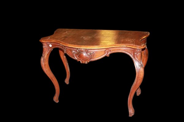 Console De Style Louis-philippe italienne Du Milieu Du XIXe Siècle En Bois De Noyer