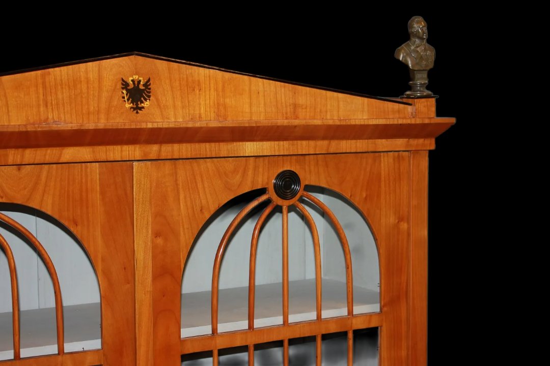 Russian Display Cabinet From The First Half Of The 19th Century, Biedermeier Style, Made Of Bir-photo-3