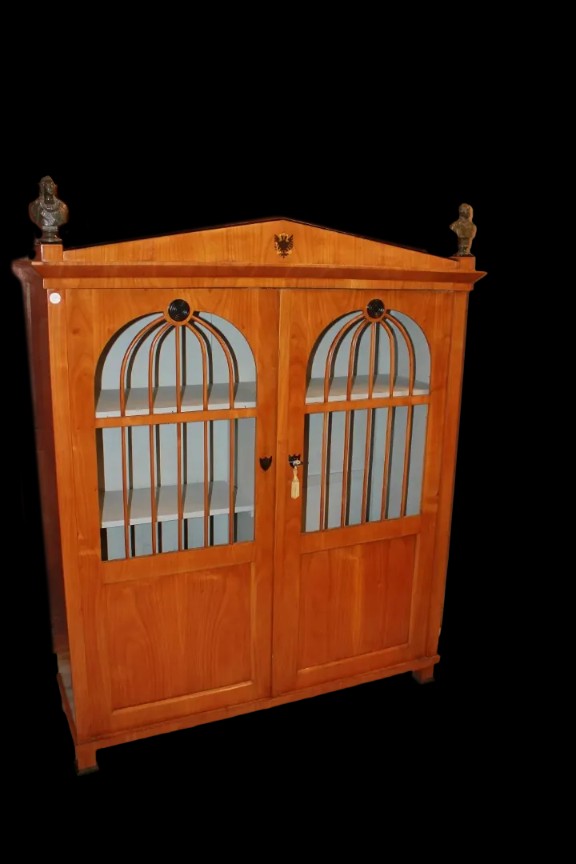 Russian Display Cabinet From The First Half Of The 19th Century, Biedermeier Style, Made Of Bir