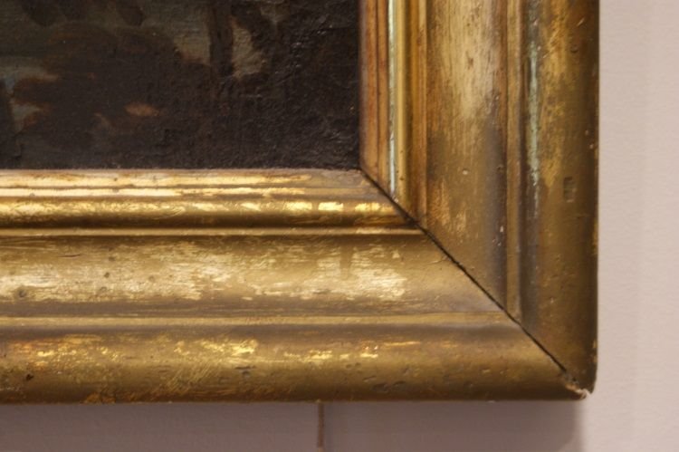 Huile Sur Toile Italienne De 1600 Représentant 3 Anges Chérubins-photo-4