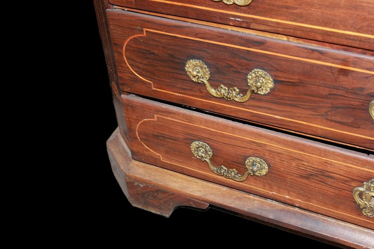 Spanish 18th-century Canterano Chest Of Drawers In Walnut Wood. It Features An Upper Section -photo-1