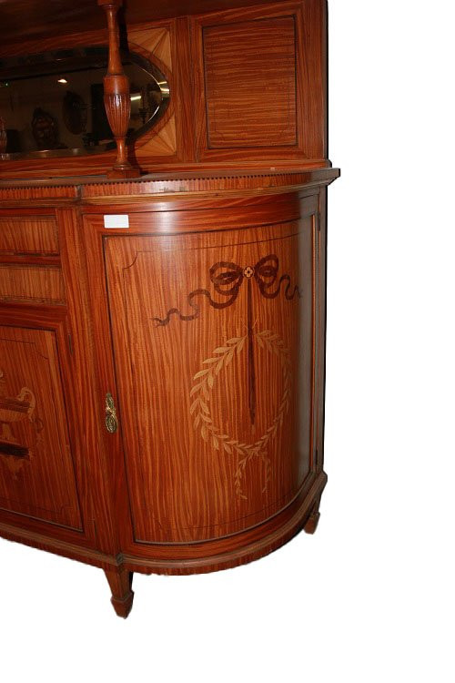 Beautiful And Large English Sheraton-style Sideboard From The Second Half Of The 1800s, Made Of-photo-4