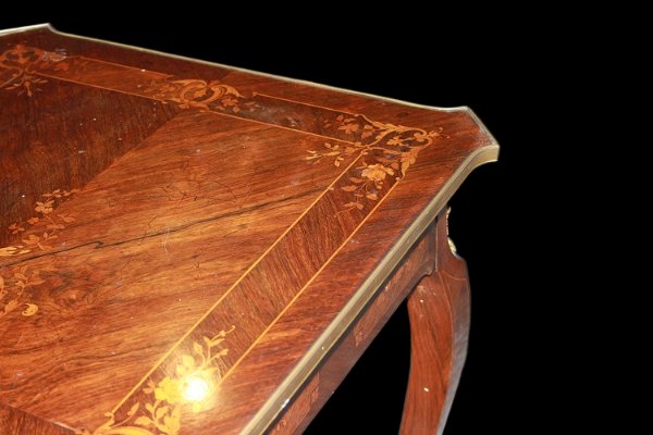 French Writing Desk From The Second Half Of The 19th Century, Louis XV Style, Made Of Rosewood.-photo-4