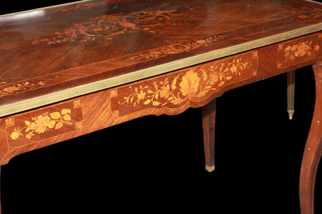 French Writing Desk From The Second Half Of The 19th Century, Louis XV Style, Made Of Rosewood.-photo-1