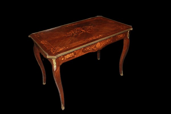 French Writing Desk From The Second Half Of The 19th Century, Louis XV Style, Made Of Rosewood.
