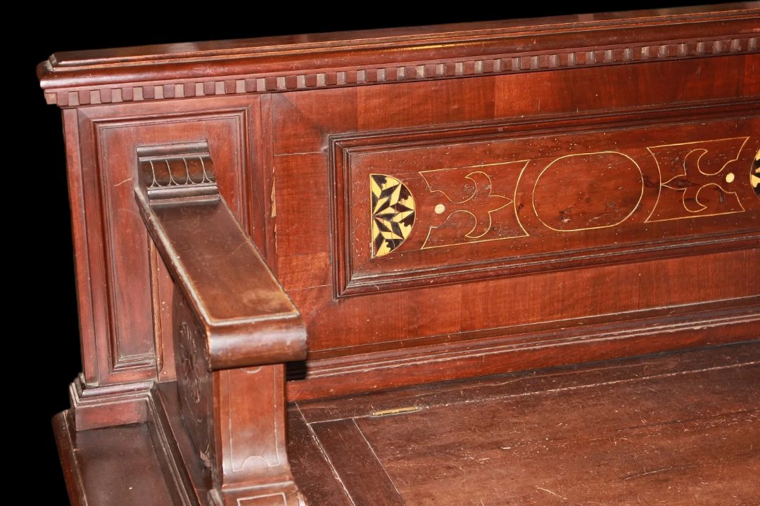 Large Chest With Backrest From Northern Italy, Dating To The Early 19th Century, Made Of Walnut-photo-2