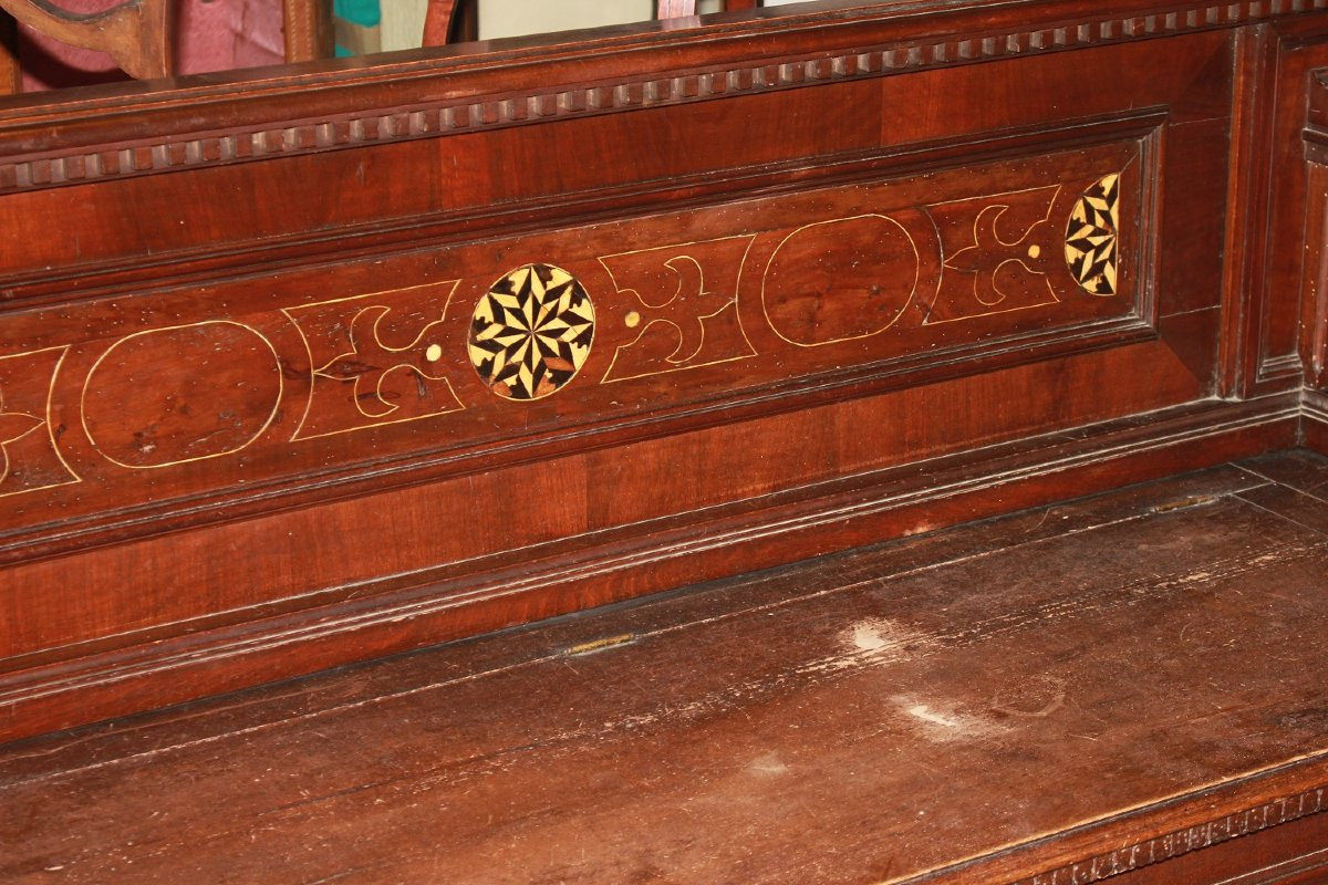 Large Chest With Backrest From Northern Italy, Dating To The Early 19th Century, Made Of Walnut-photo-3