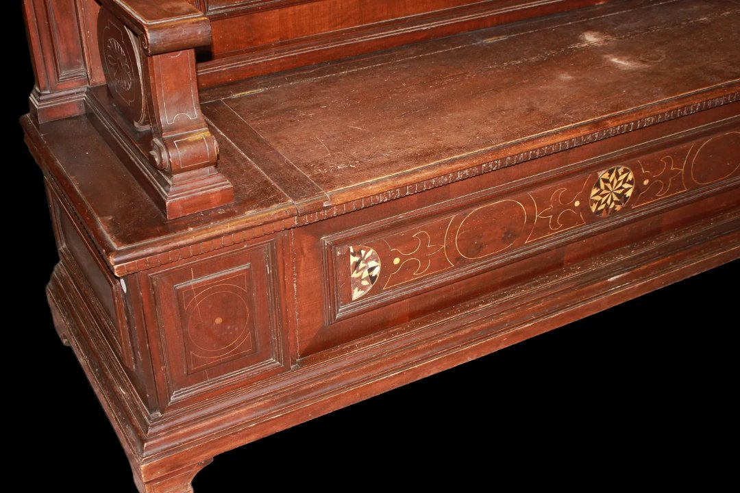 Large Chest With Backrest From Northern Italy, Dating To The Early 19th Century, Made Of Walnut-photo-4