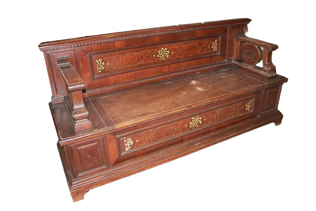Large Chest With Backrest From Northern Italy, Dating To The Early 19th Century, Made Of Walnut