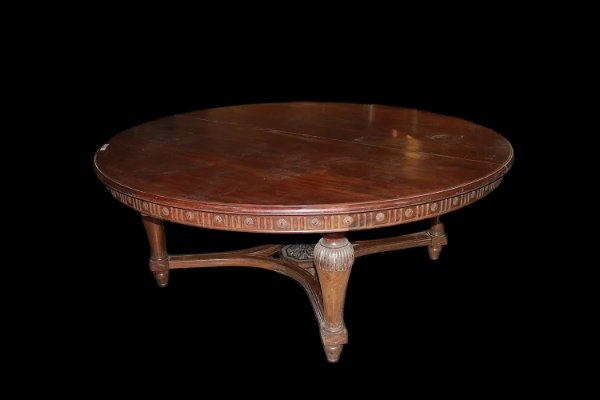 Large French Table From The Early 1800s, Louis XVI Style, Made Of Mahogany Wood-photo-3