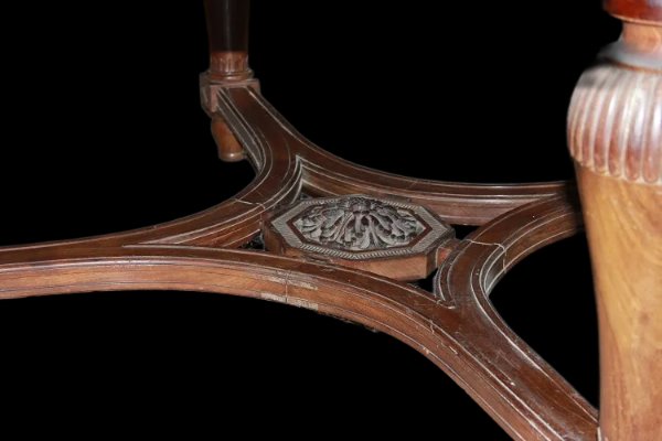 Large French Table From The Early 1800s, Louis XVI Style, Made Of Mahogany Wood-photo-1