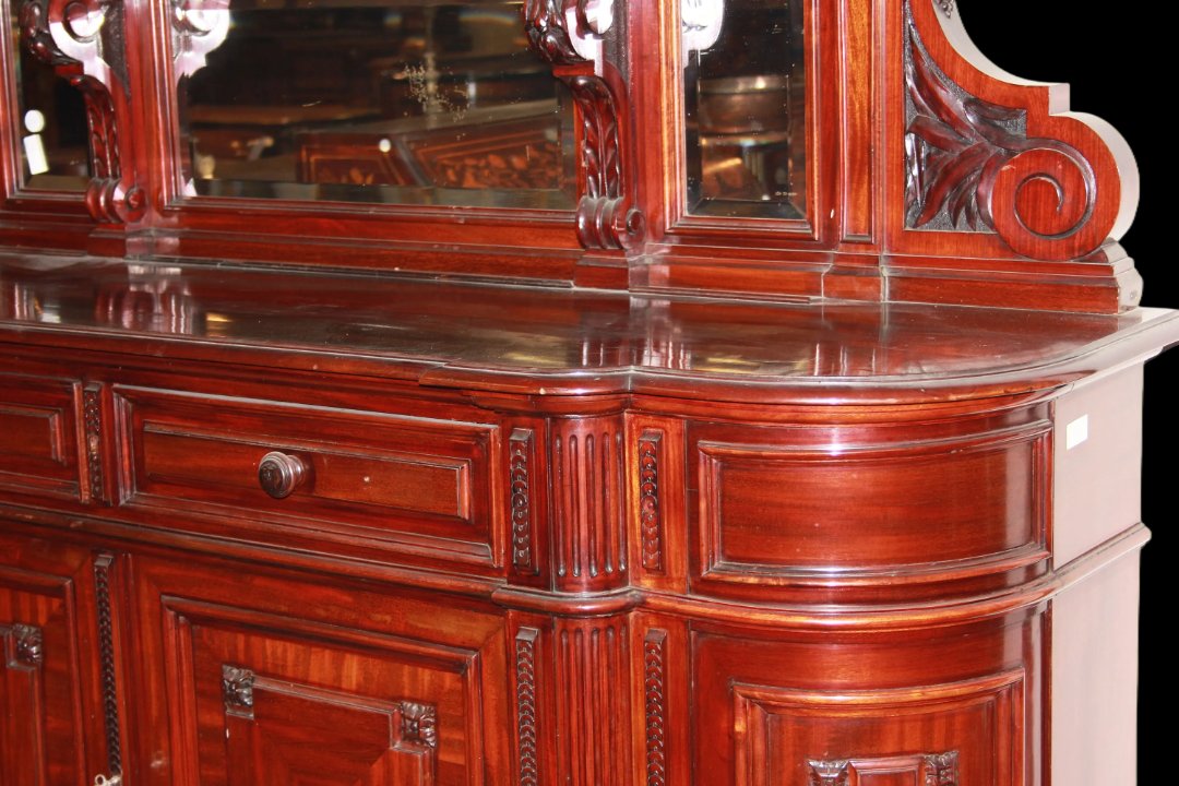 Paire De Grandes buffets De La Mi-19e Siècle En Acajou De Style Louis-philippe-photo-1