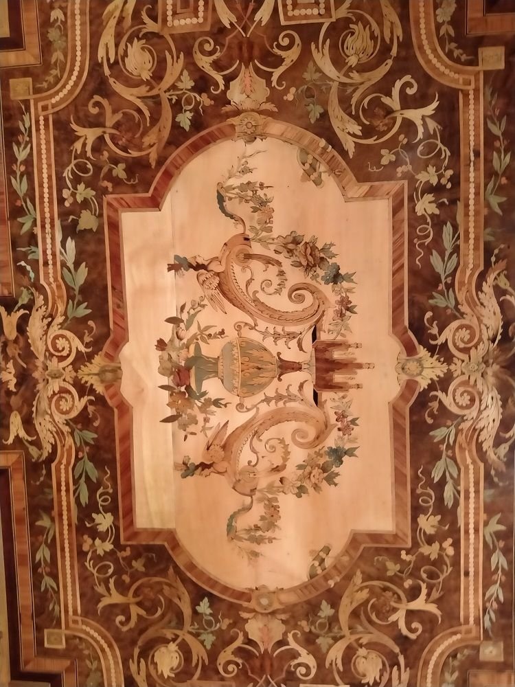 Rectangular Center Table With Round Corners. Inlay Rich In Polychrome With Floral Pattern. 4 Gr-photo-3