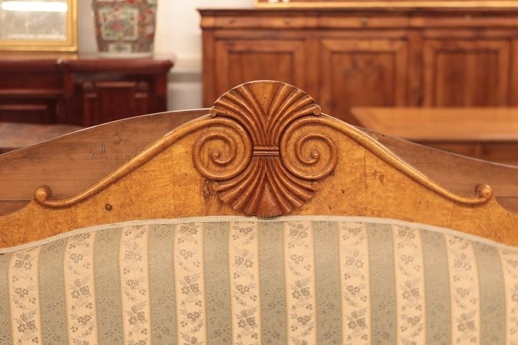 Russian Sofa From The First Half Of The 19th Century, Biedermeier Style, In Birch Wood-photo-3