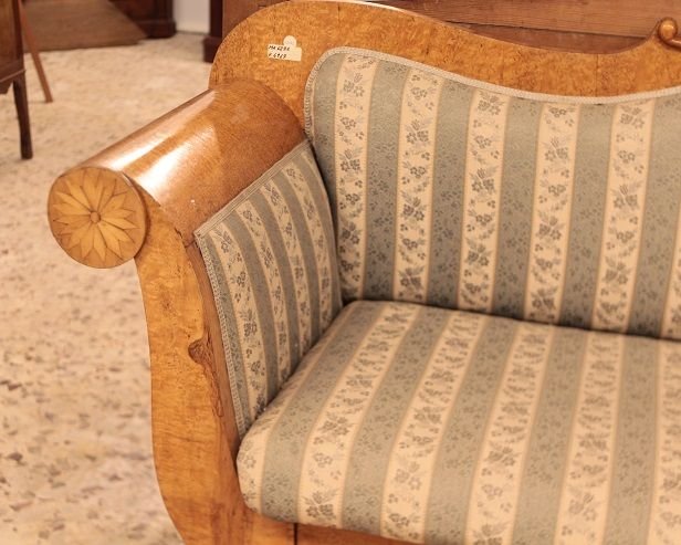 Russian Sofa From The First Half Of The 19th Century, Biedermeier Style, In Birch Wood-photo-4