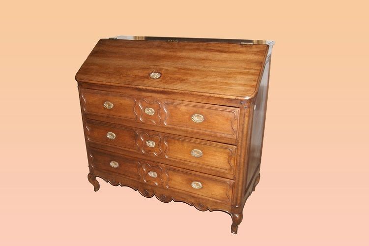 Bureau à Pente Rabat Français De 1700 En Chêne Style  Transition