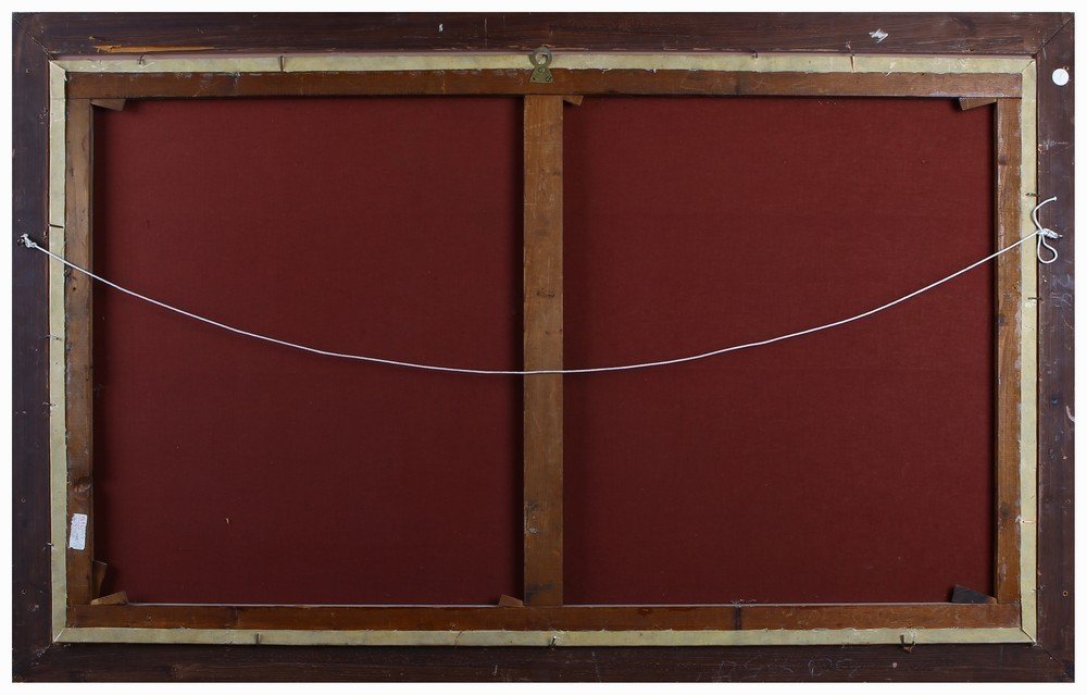 Large Oil On Canvas Depicting A Chariot Pulled By Horses. Contemporary Setting-photo-4