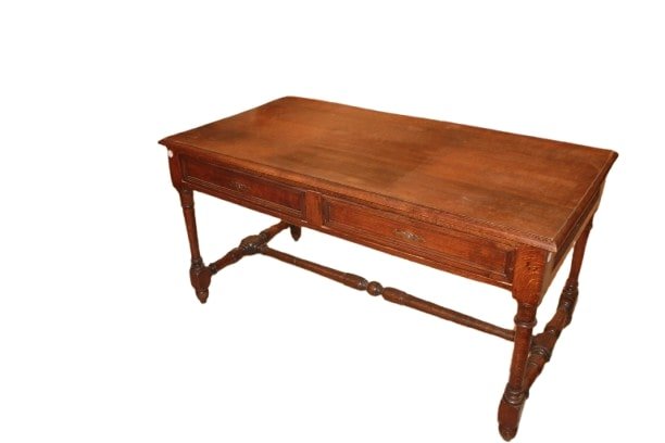 French Solid Oak Desk – Louis Philippe Style – 19th Century-photo-2