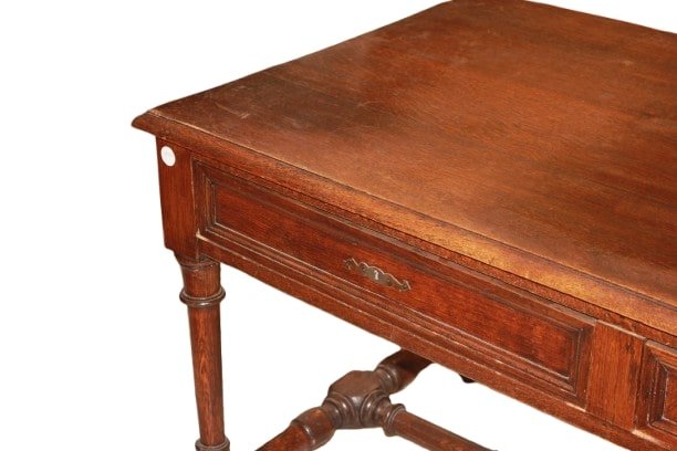 French Solid Oak Desk – Louis Philippe Style – 19th Century-photo-3