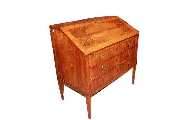 Grand bureau a pente français style Louis XVI en noyer – XVIIIe siècle-photo-4