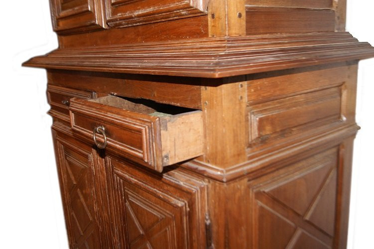 Beautiful French Double-bodied Rustic Cabinet From The Second Half Of The 18th Century, Made Of-photo-4