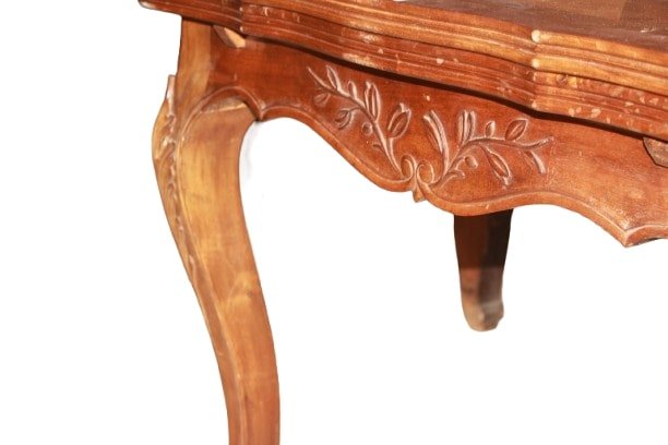 French Provençal Extendable Rectangular Table In Walnut, Late 19th / Early 20th Century-photo-4