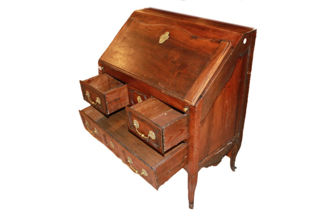 French Bureau Writing Desk From The Second Half Of The 18th Century, Provençal Style, Made Of W-photo-4