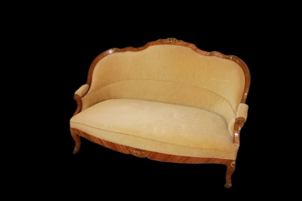 French Living Room From The Second Half Of The 19th Century, Louis XV Style In Rosewood-photo-2