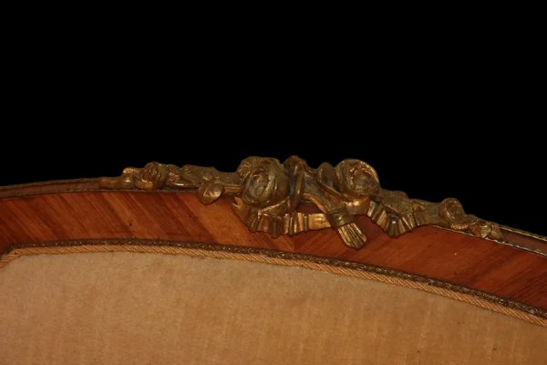 French Living Room From The Second Half Of The 19th Century, Louis XV Style In Rosewood-photo-4