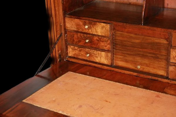 Beautiful French Secretaire From The Late 18th Century In Louis XVI Style, Made Of Flame Walnut-photo-2