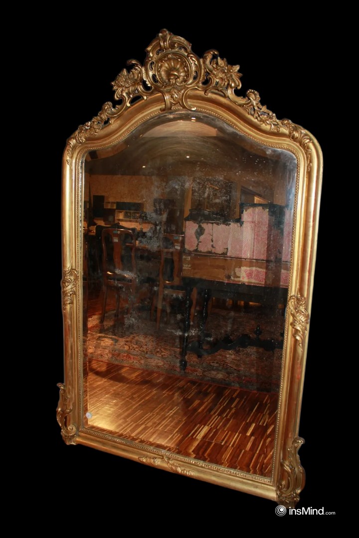 Beautiful Large French Mirror From The Second Half Of The 19th Century, In Louis XV Style