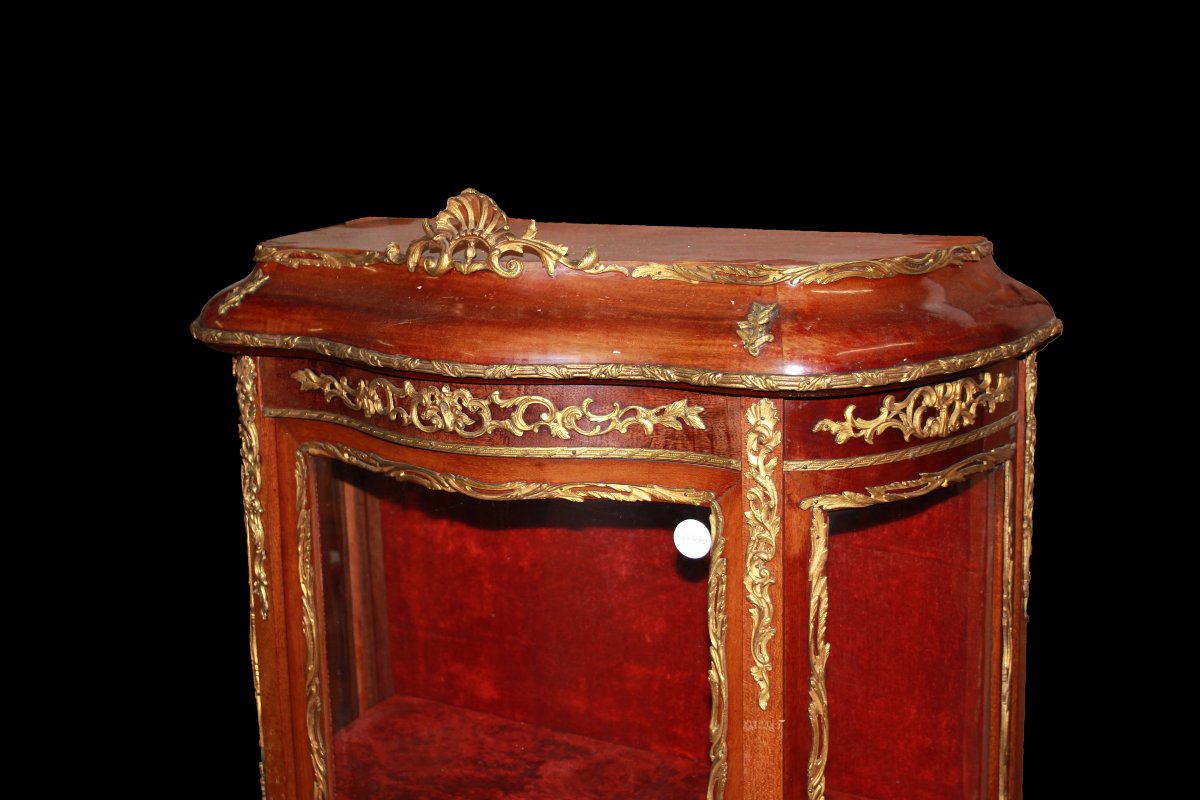 Vitrine Française De Style Transition Du 19e Siècle En Acajou Avec De Riches Bronzes-photo-2