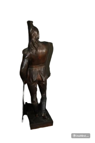 Sculpture Française En Bronze Du 19ème Siècle Représentant Un Soldat Officier Cavalier Dragon -photo-5