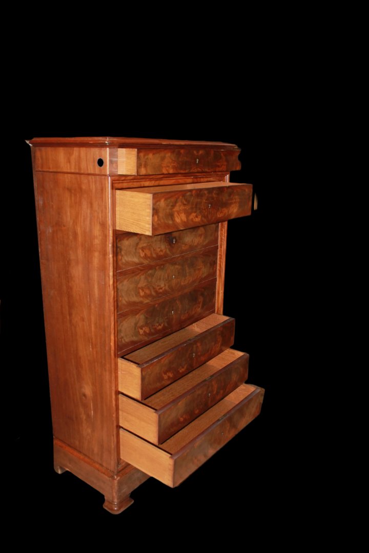 Secrétaire Français De Style Louis-philippe En Bois d'Acajou Du 19ème Siècle-photo-5