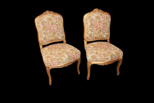 French Living Room From The Mid-1800s, Louis XV Style, In Gilded Wood With Gold Leaf Consisting-photo-5