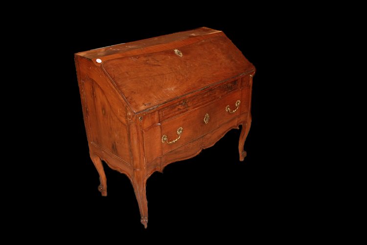 French Fall-front Desk From The Late 1700s, Provençal Style, In Walnut Wood-photo-2