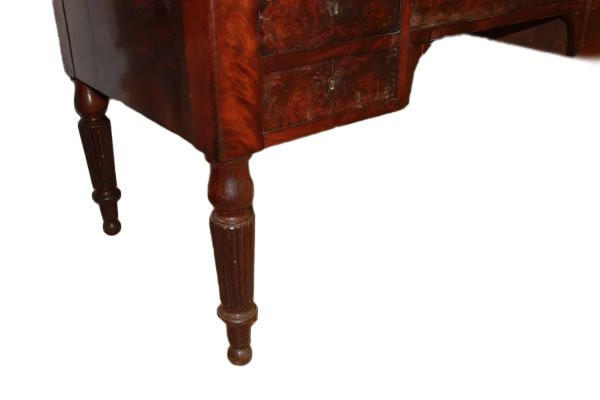 Grand Bureau à Cylindre Français Du Milieu Du XIXe Siècle, Style Directoire En Plume De Noyer-photo-4