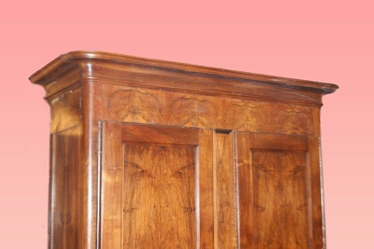 French Wardrobe From The Second Half Of The 18th Century, Louis Philippe Style, In Walnut Wood.-photo-2